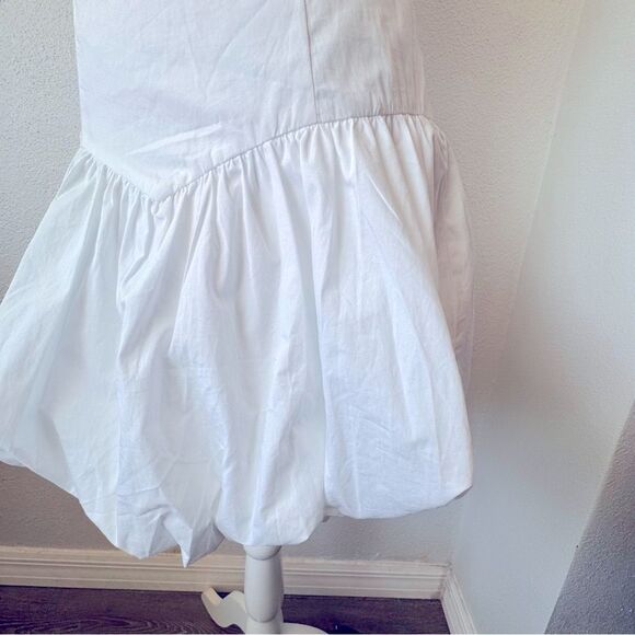 Commense White Skirt Bubble Hem 100% Cotton Boho SZ S NEW - Picture 4 of 10
